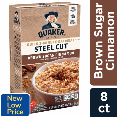 Quaker Select Start Brown Sugar Cinnamon Steel Cut Instant Oatmeal Packets Perspective: front
