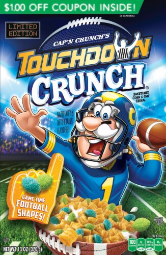 Cap'N Crunch Limited Edition Touchdown Crunch Cereal Perspective: front
