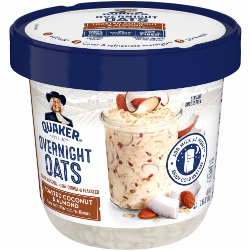 Quaker Toasted Coconut & Almond Overnight Oats Cups 12 Count, 12 ct - QFC