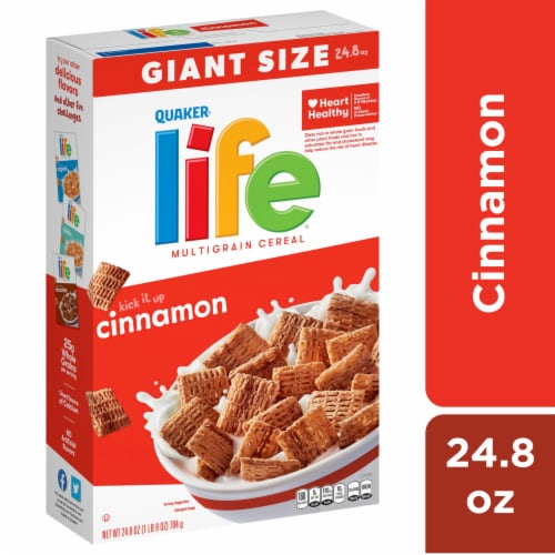Quaker® Life® Cinnamon Multigrain Cold Breakfast Cereal Giant Size Perspective: front