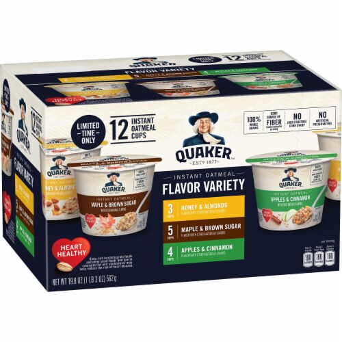 Quaker Instant Oatmeal Cups Variety Pack 12 Count Perspective: front