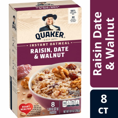 Quaker® Raisin Date & Walnut Instant Oatmeal Perspective: front