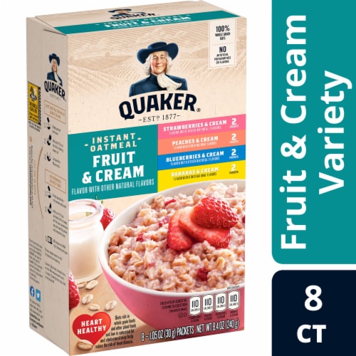 Quaker Fruit and Cream Instant Oatmeal Breakfast Variety Pack, 8 ct - Foods  Co.