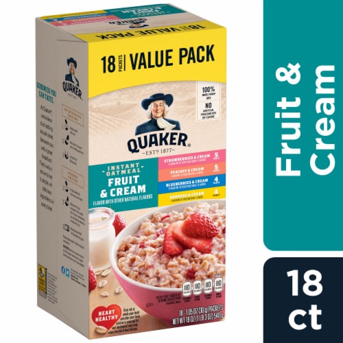 Quaker® Fruit & Cream Instant Oatmeal Variety Pack Perspective: front