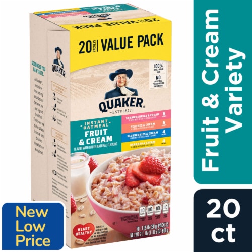 Fruit & Cream Variety Instant Oats Hot Cereal Perspective: front