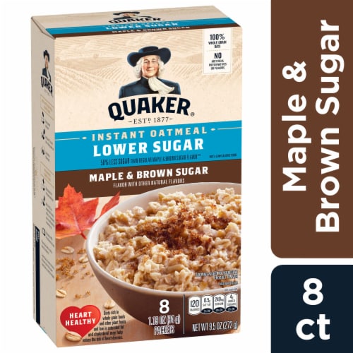 Quaker® Maple & Brown Sugar Lower Sugar Instant Oatmeal Perspective: front
