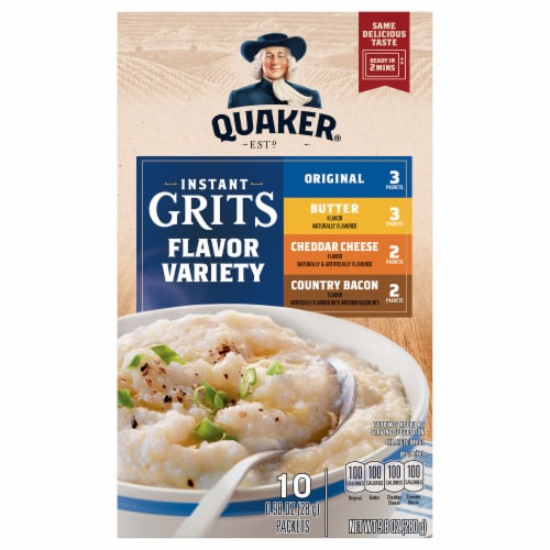 Quaker® 2 Minute Quick Instant Grits Variety Pack Perspective: front