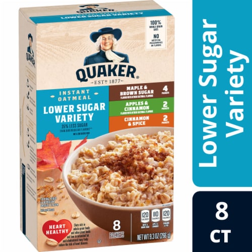 Quaker® Traditional Flavors Lower Sugar Instant Oatmeal Variety Pack Perspective: front