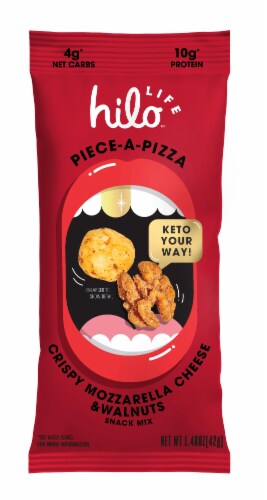 Hilo Life Piece-A-Pizza Crispy Mozzarella Cheese & Walnuts Snack Mix Perspective: front