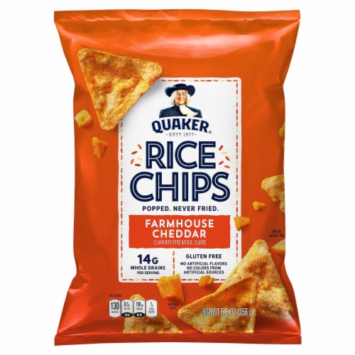 Quaker® Farmhouse Cheddar Rice Chips Perspective: front