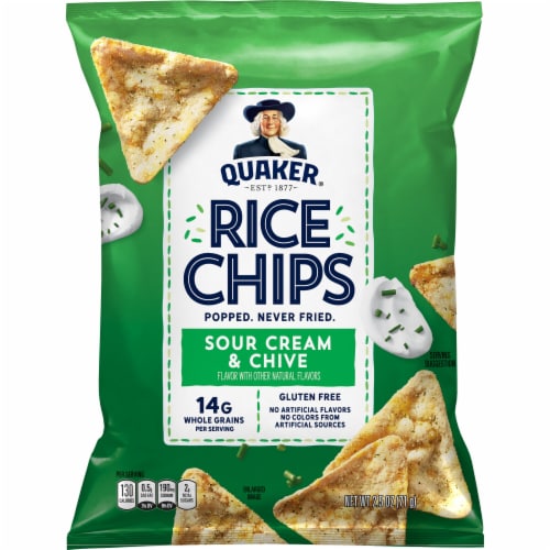 Quaker® Sour Cream & Chives Rice Chips Perspective: front
