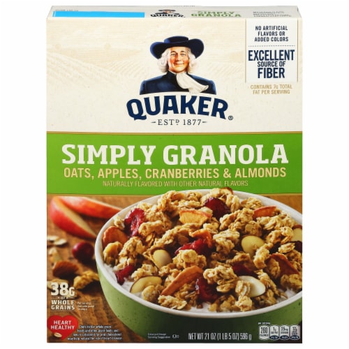 Quaker® Simply Oats Apples Cranberries & Almonds Granola Perspective: front