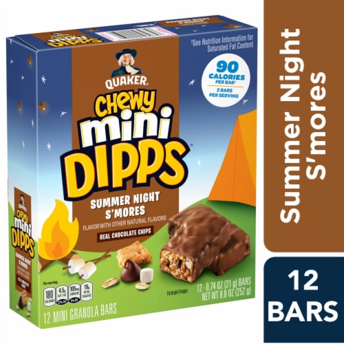 Quaker Chewy Mini Dipps Summer Night S'mores Granola Bars Perspective: front