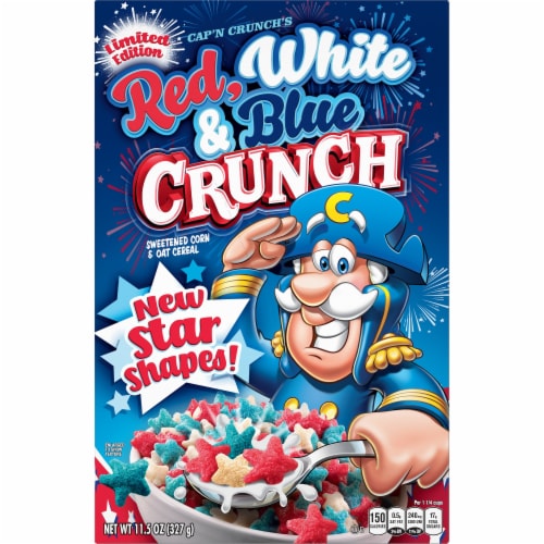 Cap'N Crunch Red White & Blue Crunch Cereal Perspective: front