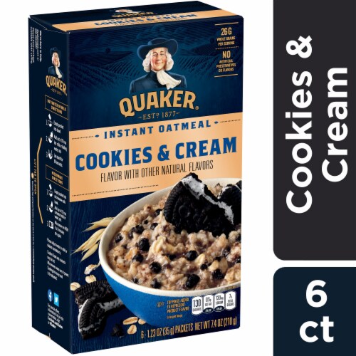 Quaker® Cookies & Cream Instant Oatmeal Perspective: front