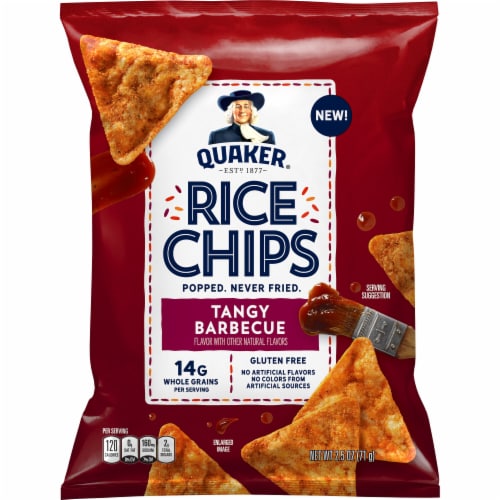Quaker Tangy Barbecue Rice Chips Perspective: front