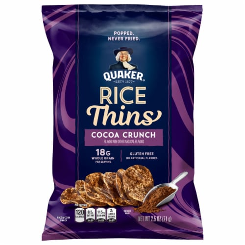Quaker® Cocoa Crunch Rice Thins Perspective: front