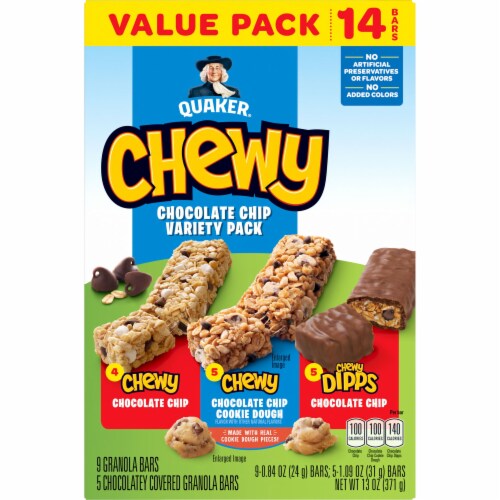 Quaker® Chewy Chocolate Chip Variety Pack Perspective: front
