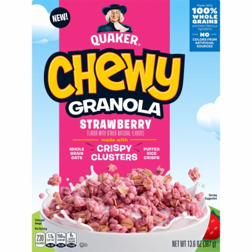 Quaker Chewy Granola Strawberry Crispy Clusters Perspective: front