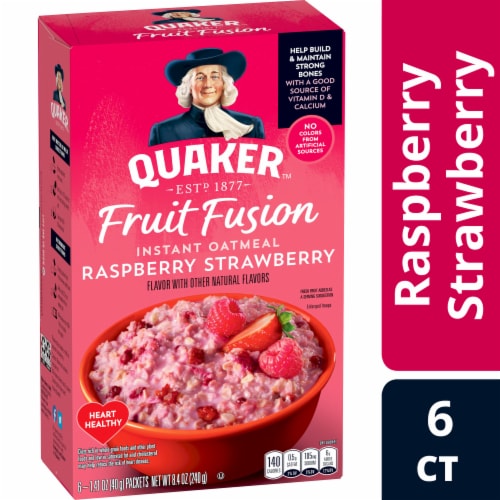 Quaker® Fruit Fusion Raspberry Strawberry Instant Oatmeal Perspective: front