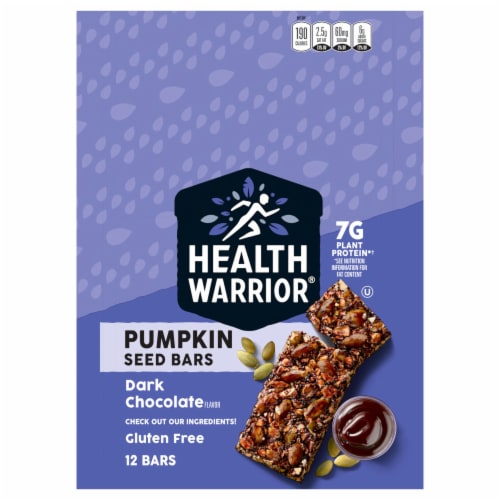 Health Warrior® Dark Chocolate Pumpkin Seed Bars Perspective: front