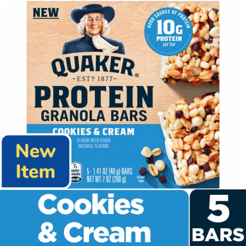 Quaker® Cookies & Cream Protein Granola Bars Perspective: front