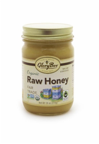Glory Bee Raw Organic Fair Trade Honey Perspective: front