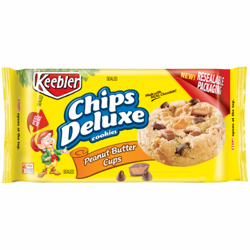 Keebler Chips Deluxe Peanut Butter Cups Cookies Perspective: front