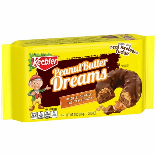 Keebler Peanut Butter Dreams Fudge Cookies Perspective: front