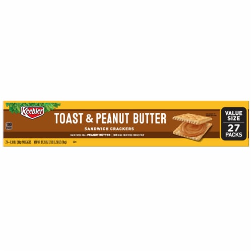 Keebler Toast and Peanut Butter Sandwich Crackers 27 Count Perspective: front