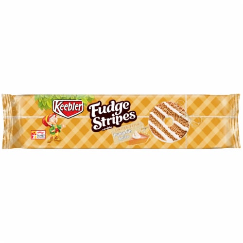 Keebler Fudge Stripe Pumpkin Spice Cookies Perspective: front