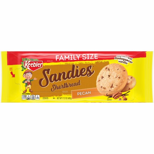 Keebler Sandies Pecan Shortbread Cookies Family Size Perspective: front