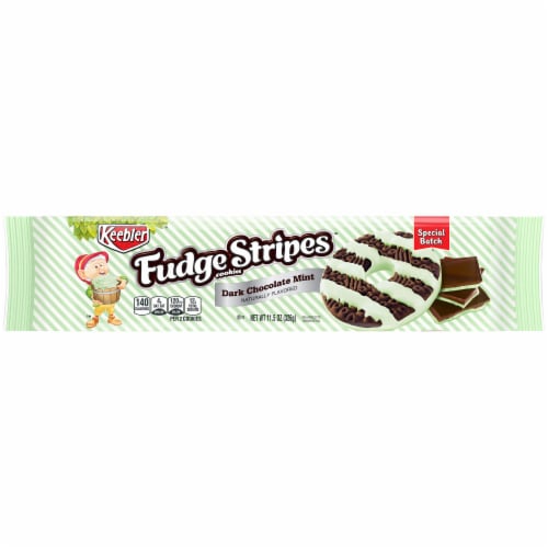 Keebler Fudge Stripes Dark Chocolate Mint Cookies Perspective: front