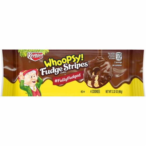 Keebler 9062640 2.32 oz Whoopsy Fudge Stripes Cookies, Pack of 12 Perspective: front