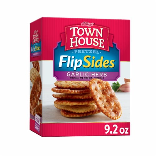 Kellogg's Town House Garlic Herb Pretzel Flipsides Crackers Perspective: front