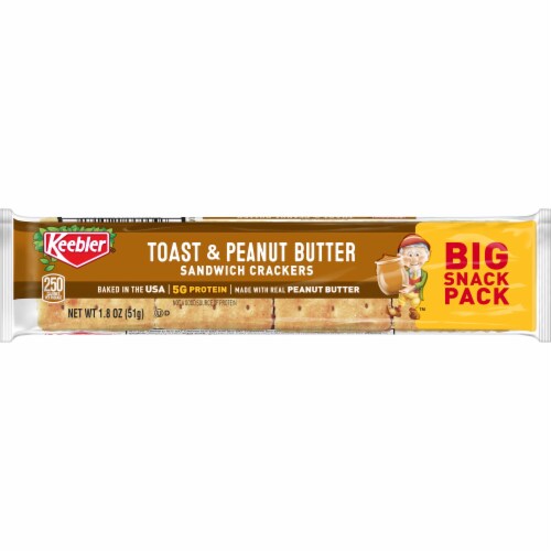 Keebler® Toast and Peanut Butter Big Snack Pack Sandwich Snack Crackers Perspective: front