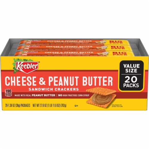 Keebler Cheese and Peanut Butter Sandwich Snack Crackers Perspective: front