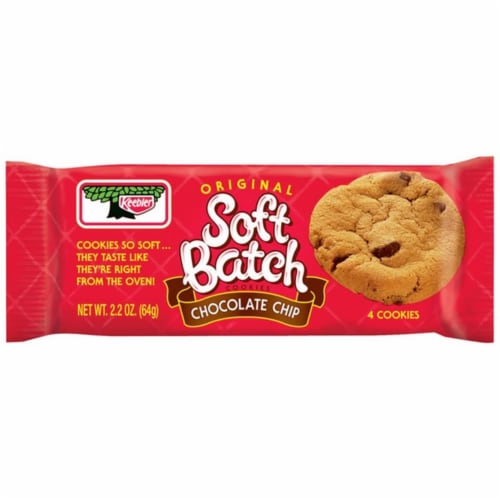 Keebler Original Soft Batch Chocolate Chip Cookie 4-Packs Case Perspective: front