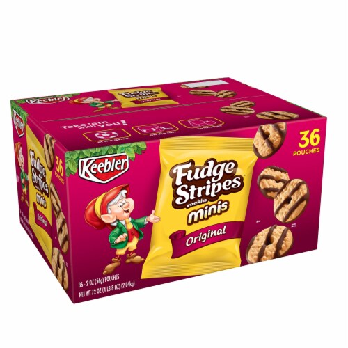 Keebler�Fudge Stripes Cookies Minis, Original, 2 Ounce (Pack of 36) Perspective: front