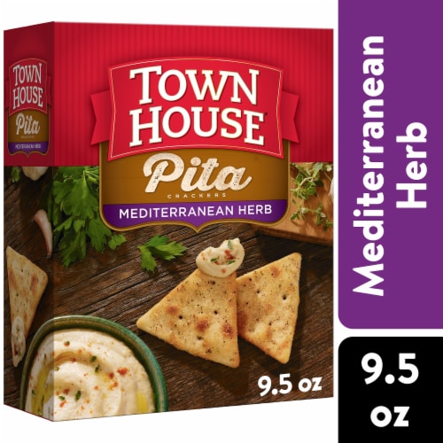 Kellogg's Town House Pita Crackers Mediterranean Herb Oven Baked Crackers Perspective: front