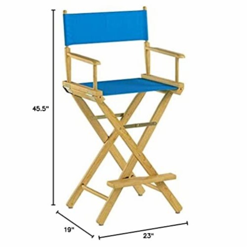 Casual Home 200-02/021-34 18" Black Frame-Gold Canvas Director Chair Classic Height, BlackFrame