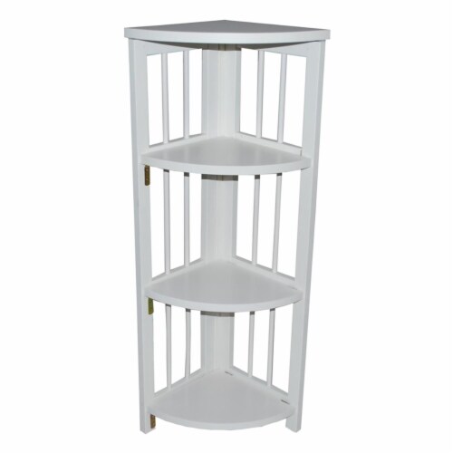Yu shan 4 tier corner folding bookcase in white discount