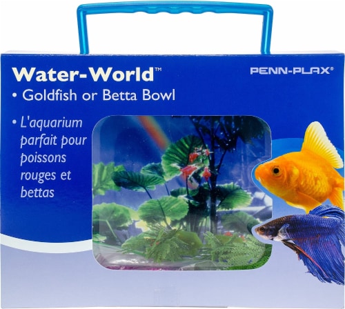 Penn-Plax Goldfish Betta Fish Bowl With Decorations Plastic 1.25