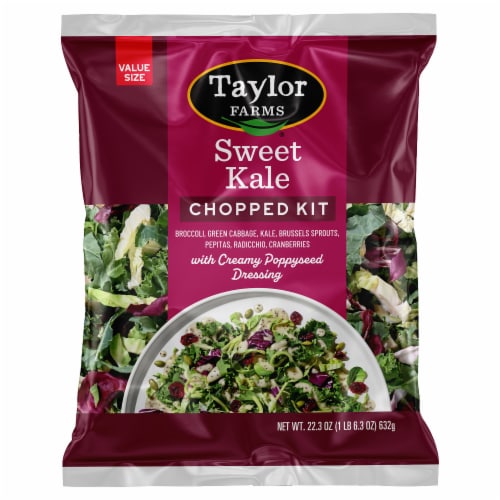 Taylor Farms® Sweet Kale Family Sized Chopped Salad with Poppyseed Dressing Salad Kit Perspective: front