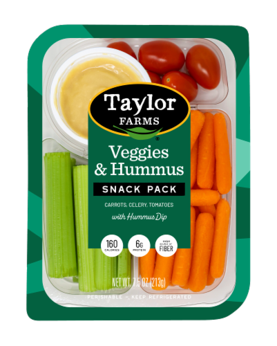 Taylor Farms® Veggies & Hummus Snack Tray Perspective: front