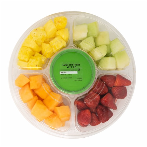 13 inch 4 Compartment Fruit Container with Dip Cup