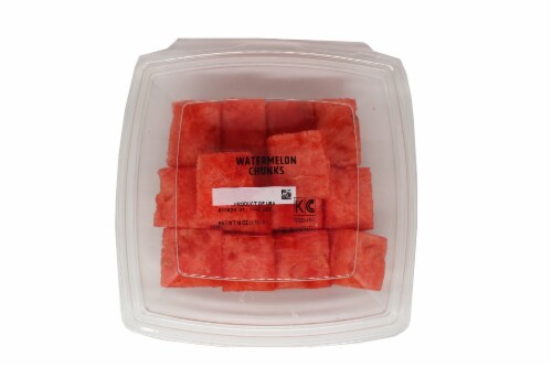 Fresh Cut Watermelon Chunks Perspective: front