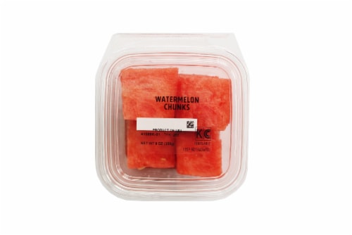 Fresh Cut Watermelon Chunks Perspective: front