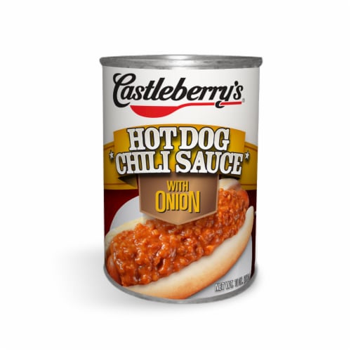 Castleberry's Hot Dog Chili Sauce with Onion Perspective: front