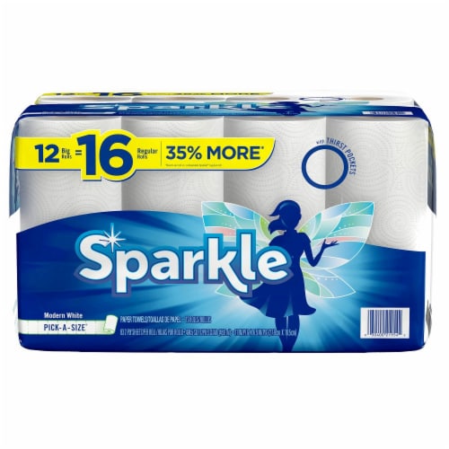 Sparkle Modern White Pick-a-Size Paper Towels 12 Pack Perspective: front
